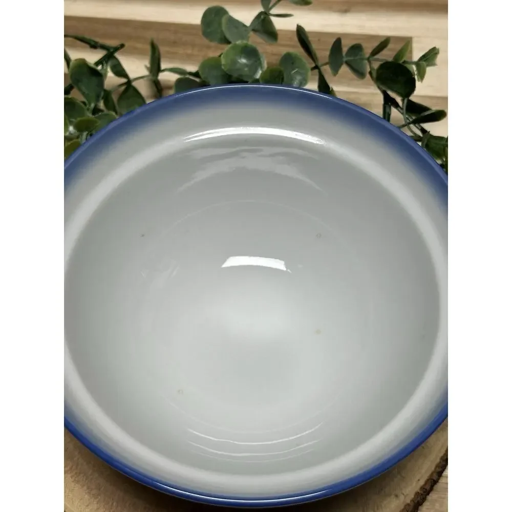 Set/12 Vintage Chinese Porcelain Rice Bowls Blue‎ & White Bamboo Motif 6 LG 6 SM